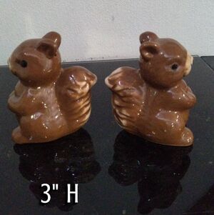 Brown Ceramic Squirrel Figurines